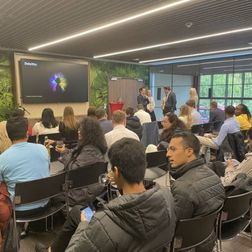 students sitting at an event in One Elmwood