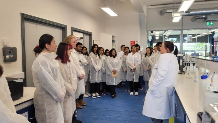 students in a lab setting at an Employer's premises