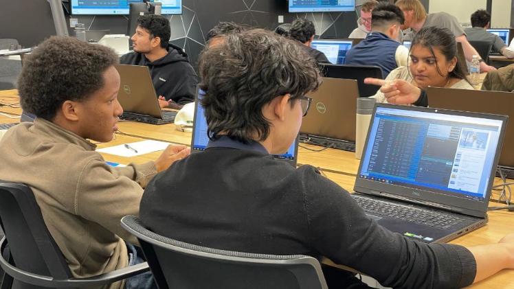 students in a computer lab
