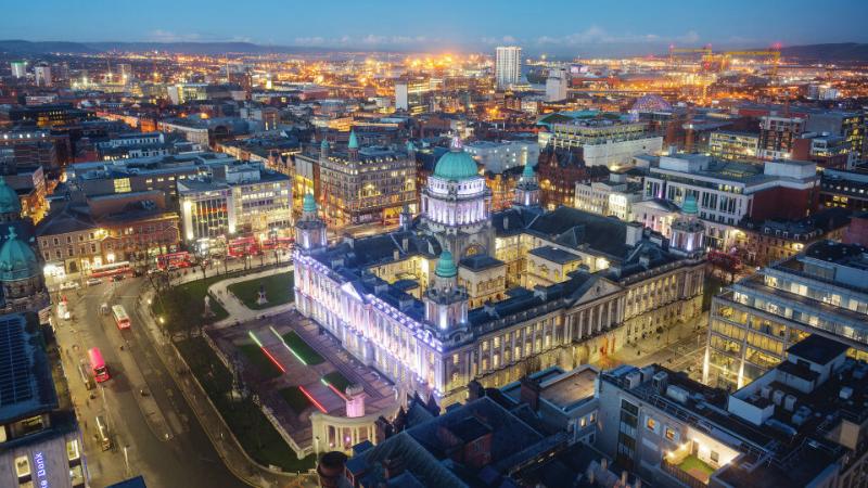 Belfast city hall at night