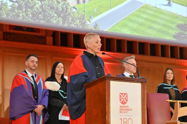 11. Professor Margaret Topping, Pro Vice-Chancellor for Global Engagement, delivers opening remarks celebrating the achievements of R-City’s young leaders.