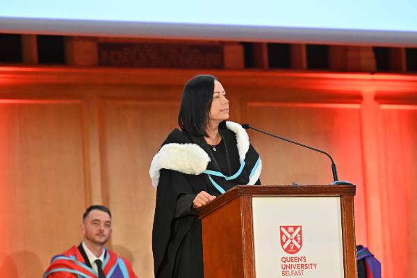 13. Sarahjane Waite shares her story and words of encouragement, inspiring graduates to continue their journey of learning and leadership.