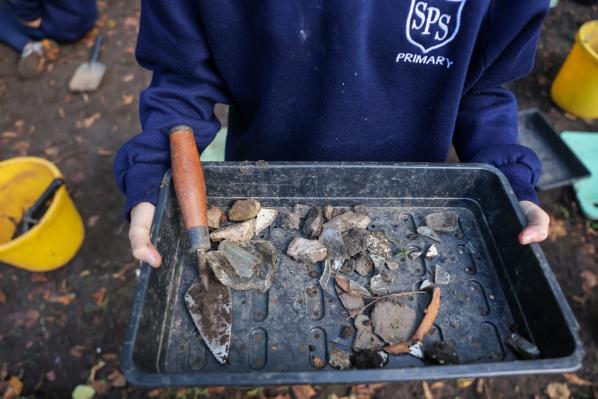 13. Tray of artefacts