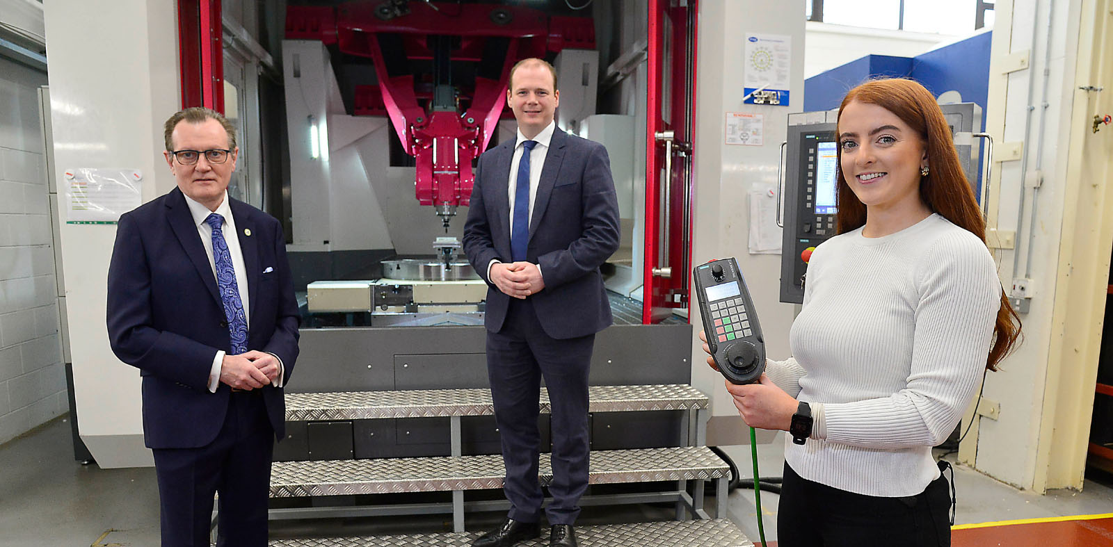 Economy Minister Gordon, Vice-Chancellor Professor Ian Greer,, Lauren McGarry