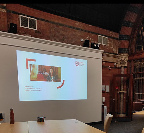 Bootcamp on a screen in the graduate school