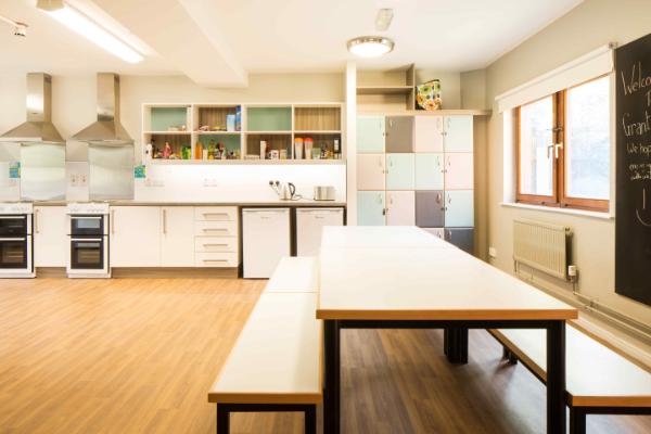 Seating area in the shared kitchen