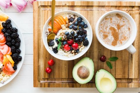 berries, cereal and avocados