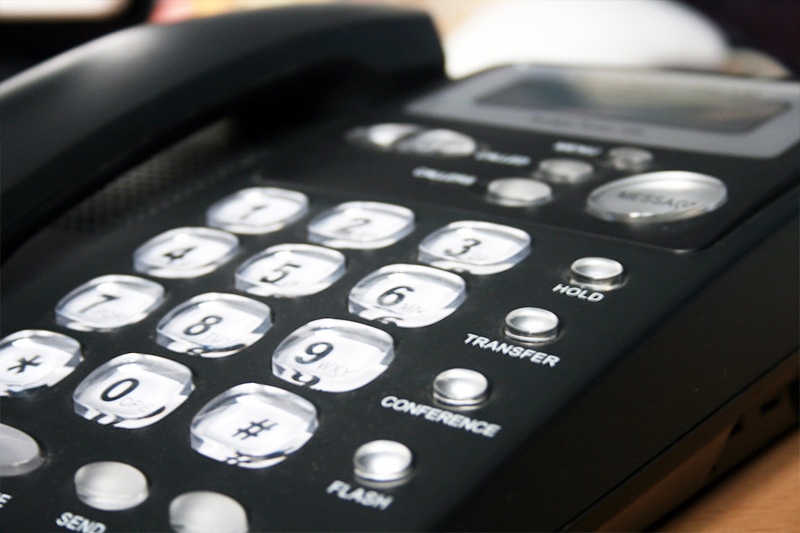 close up of buttons on a landline telephone