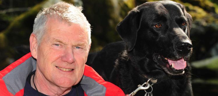 Neil Powell with his dog Charco