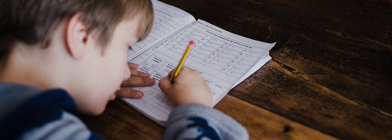 Boy writing