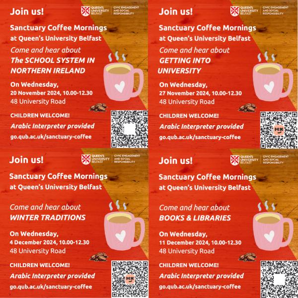 All Sanctuary Coffee Mornings flyers in one