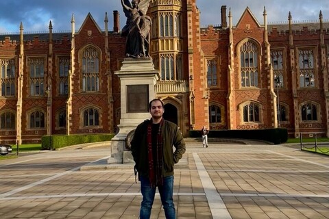 Abdul Butt in front of the Lanyon