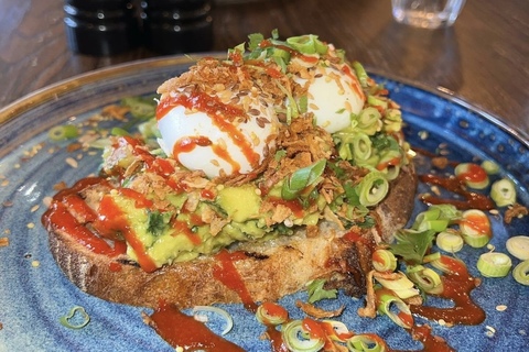 Avocado and eggs on toast from French Village