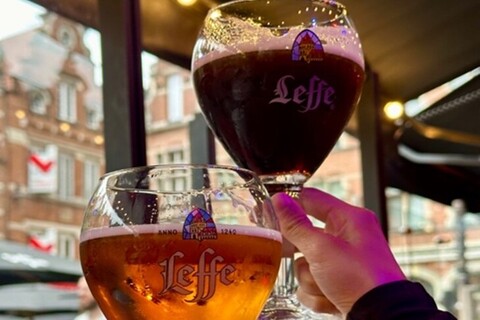 Glasses of beer in a bar in Leuven