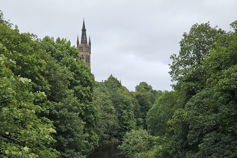 Glasgow building behind trees