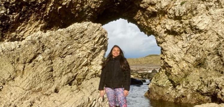 Student at Ballintoy Harbour