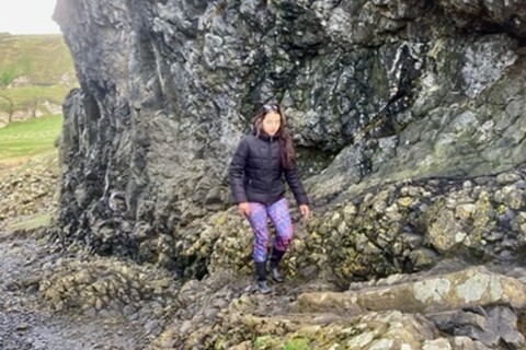 Student on hike along Causeway Coast