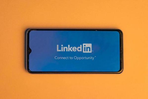 LinkedIn logo on phone