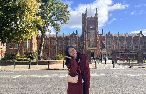 Student May in front of the Lanyon