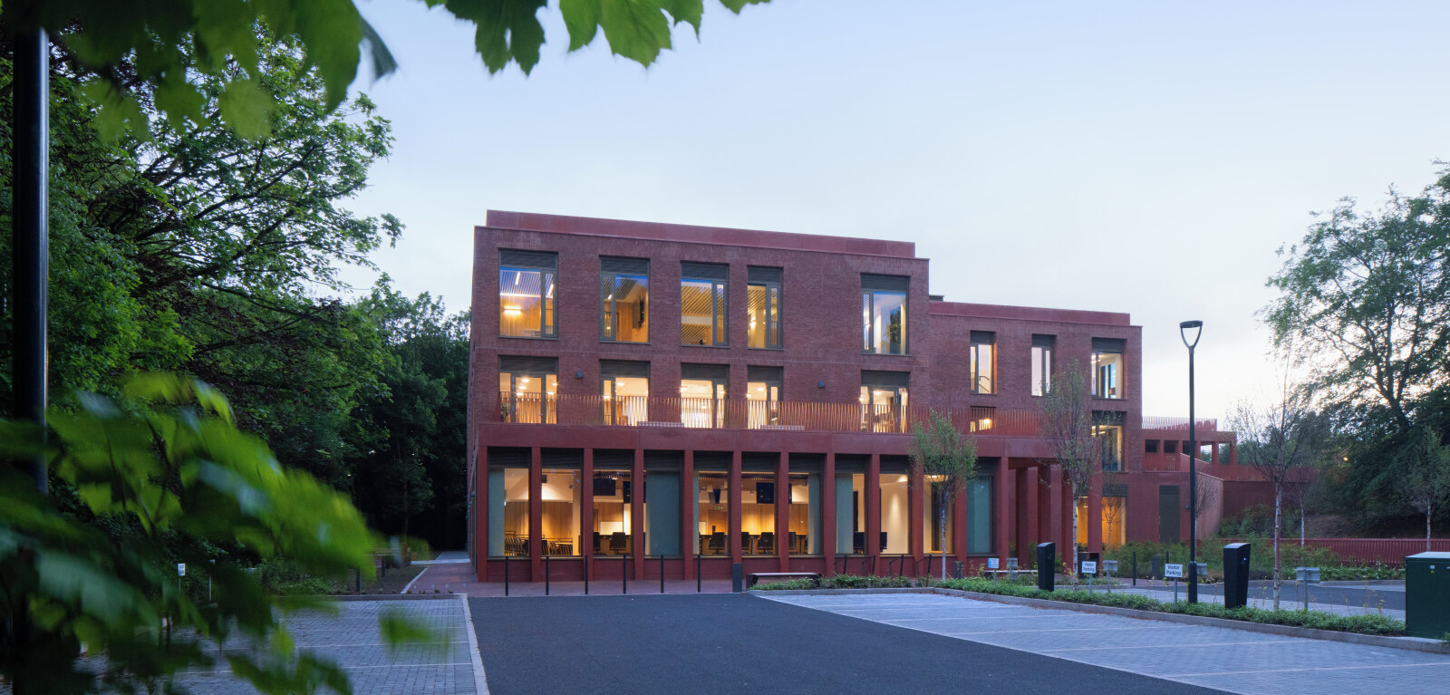 Riddel Hall exterior evening