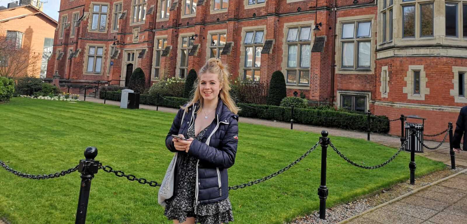 Student in Quad during Offer Holder Day