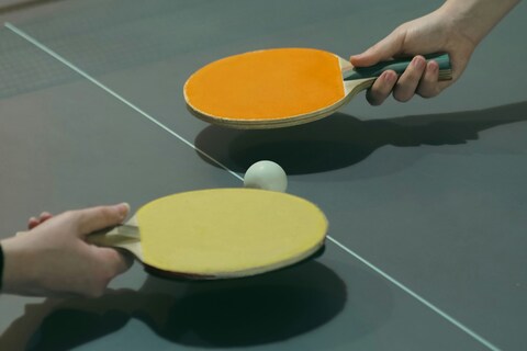 Two ping pong paddles