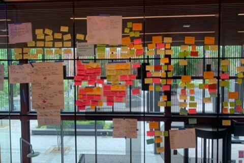 Real World Consultancy post it notes on window in SU