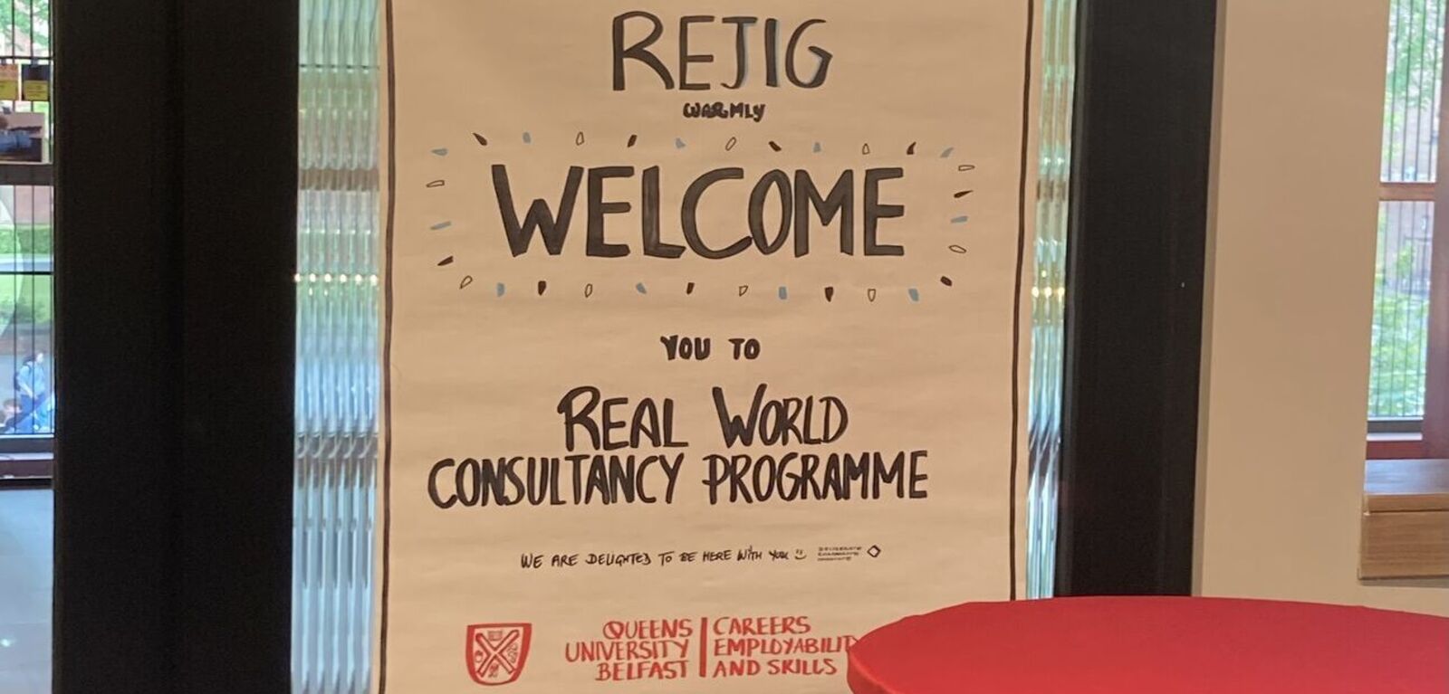 Real World Consultancy Programme welcome sign