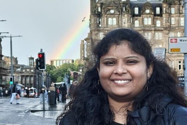 Student Sai Sree in Edinburgh city centre