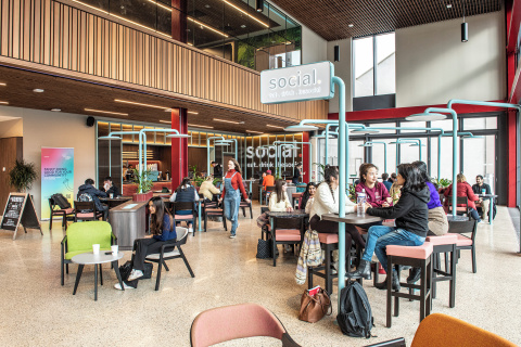 Students in Social Cafe in One Elmwood