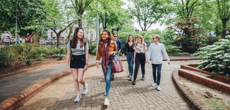Group of students walking to class