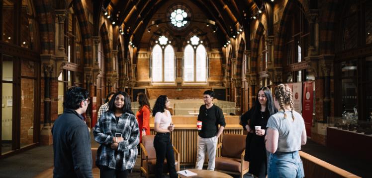 Students talking in the Graduate School