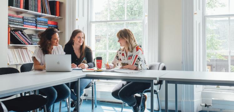 Three students in a study group