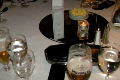 Table of drinks at the Hilton Hotel