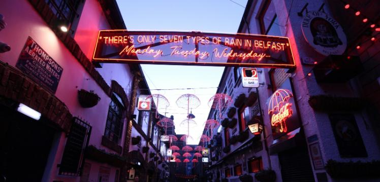 Umbrellas display in Cathedral Quarter