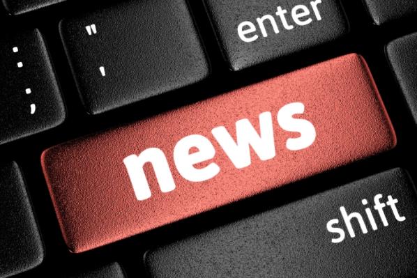 The word news on a keyboard key