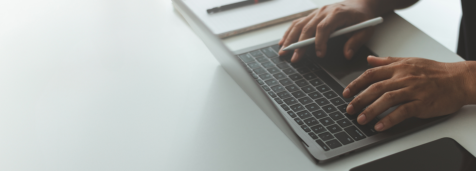 A person using a laptop