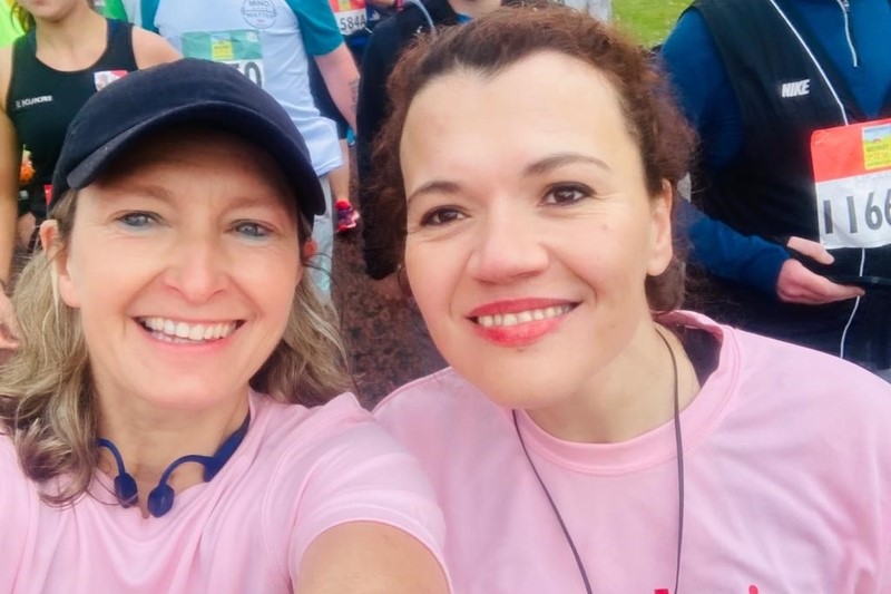 Dr Debbie Wells and Dr Elida Cena at Belfast Marathon 2022