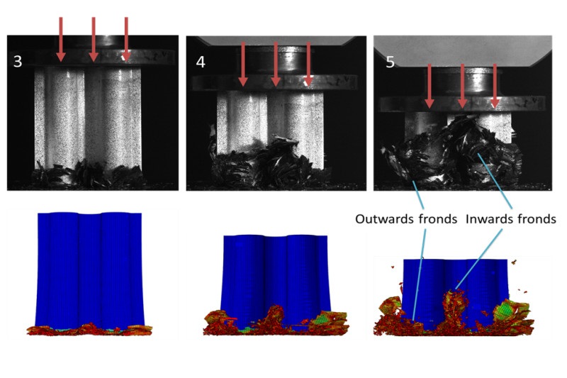 Composite simulation of crust test