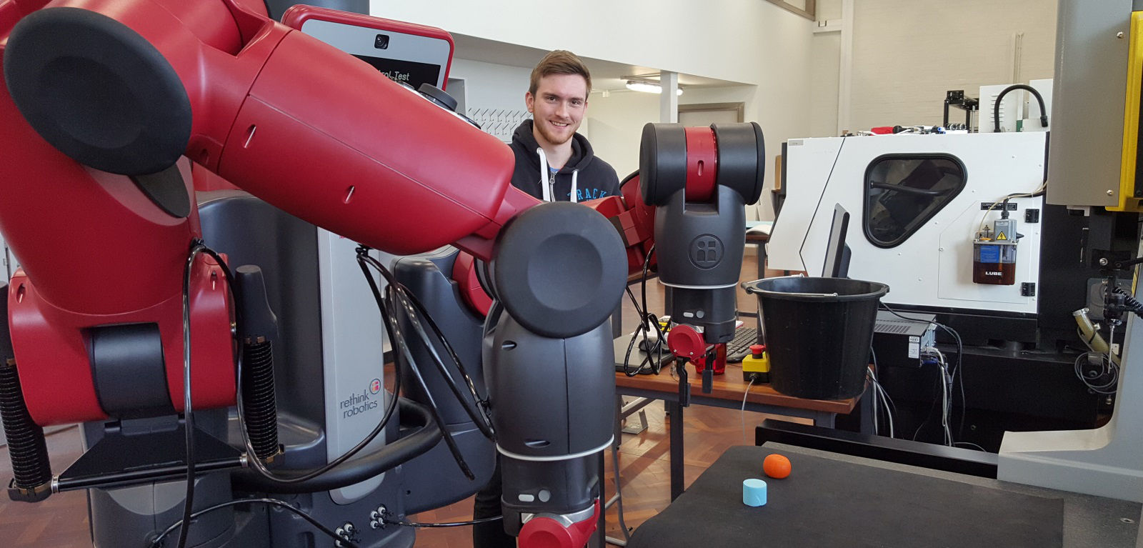 Student with Baxter robot