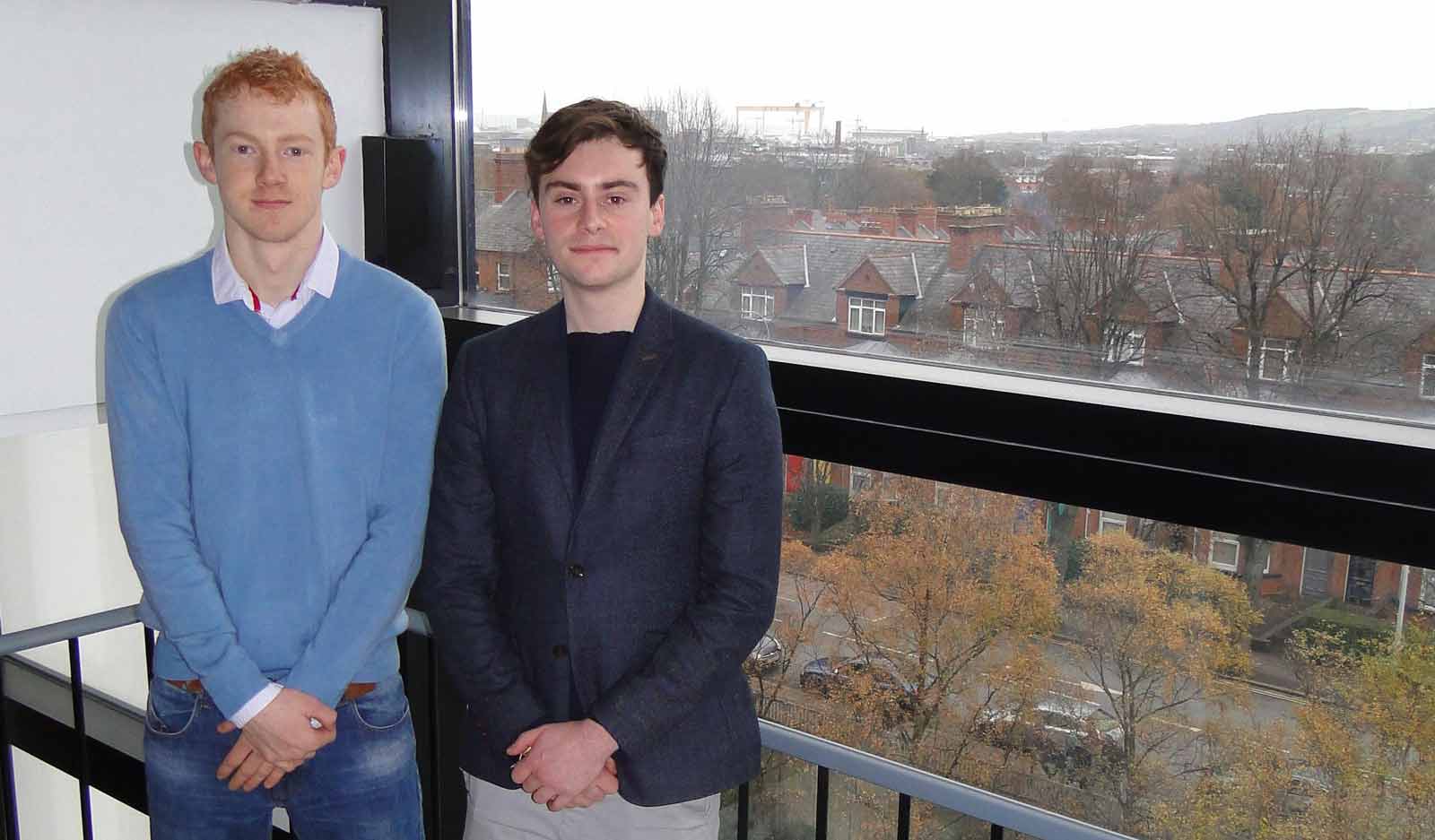 Arkwright Scholars posing at the top of the Ashby Building