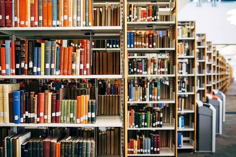 Shelves of books