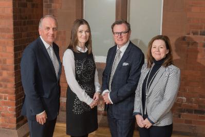 Professor Pascal McKeown, Professor Karen McCloskey, Vice-Chancellor, Professor Ian Greer and Professor Michelle McKinley