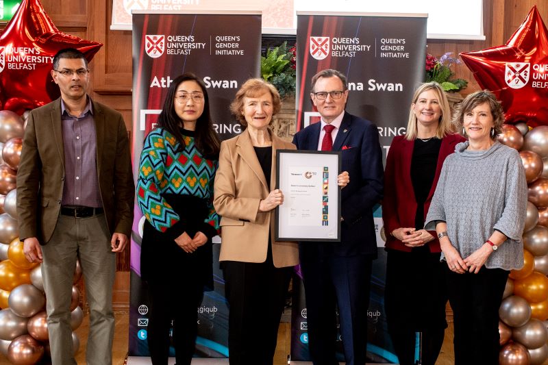 QMS Gender Equality Team Receiving their Bronze Award from VC