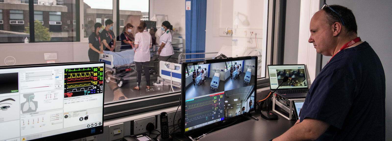 Students being assessed in a hospital ward