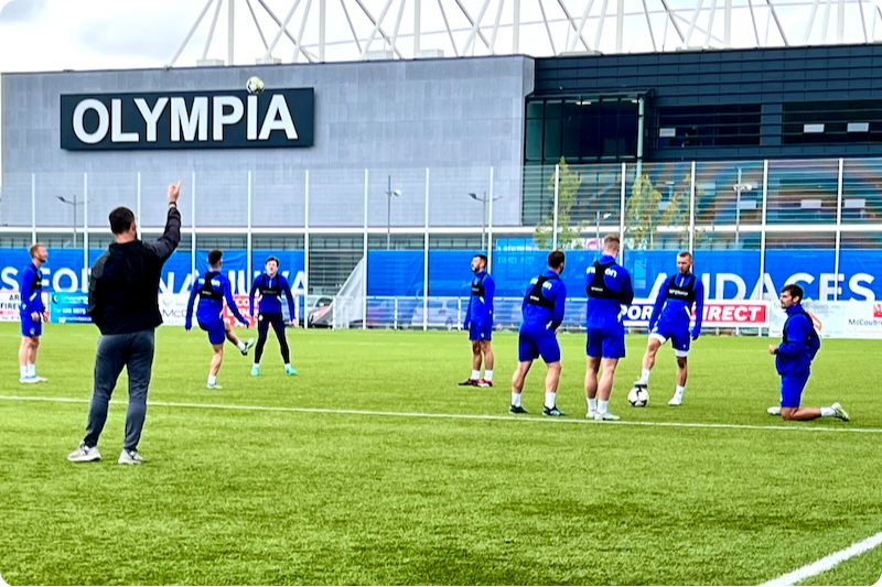 An image of Linfield FC training