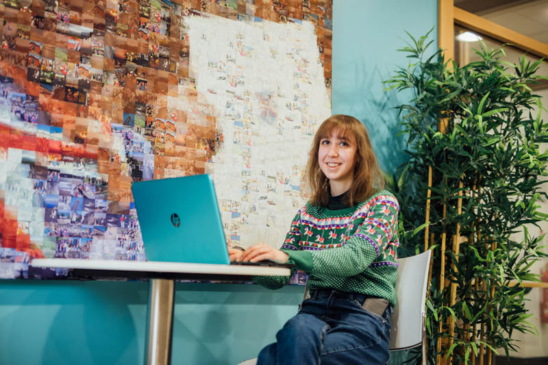 Image of student in the Graduate School Ground Floor