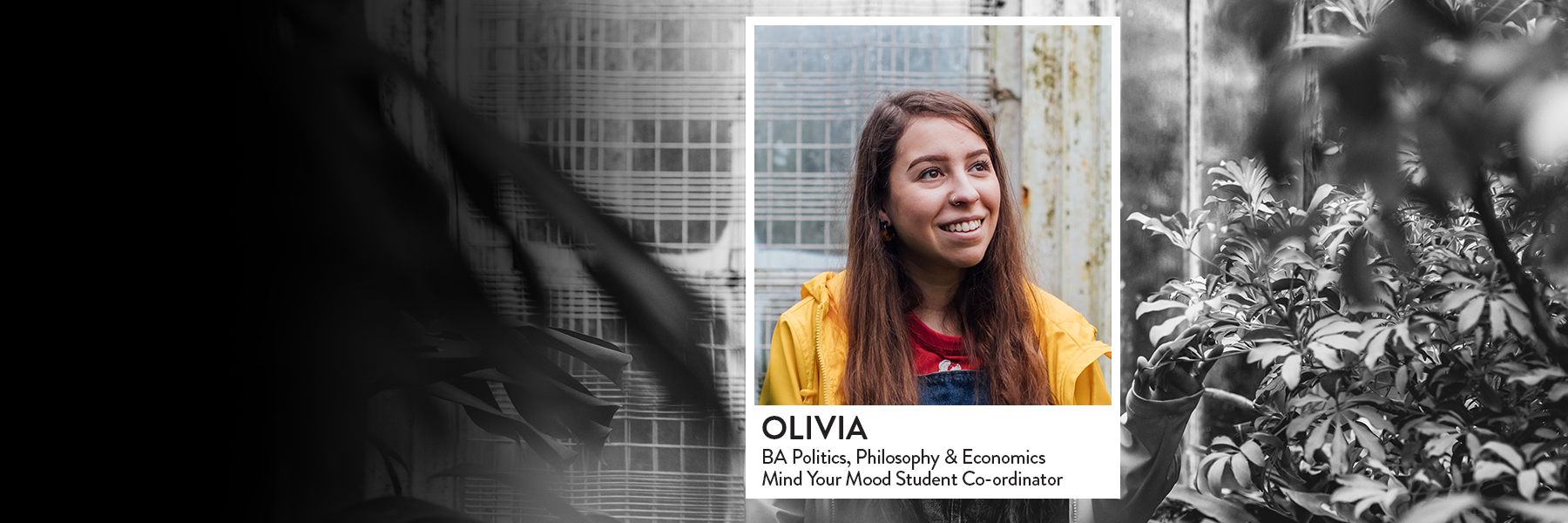 Image of student in Palm House, Botanic Gardens 