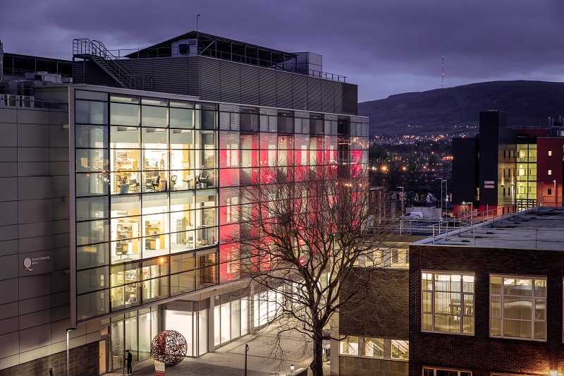 Queen's University Belfast Wellcome-Wolfson Institute for Experimental Medicine at night