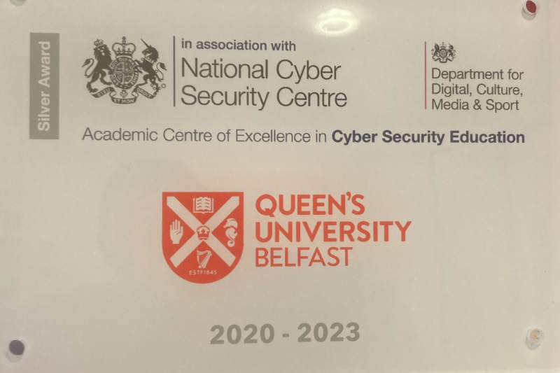 QUB ACE-CSE plaque with logos